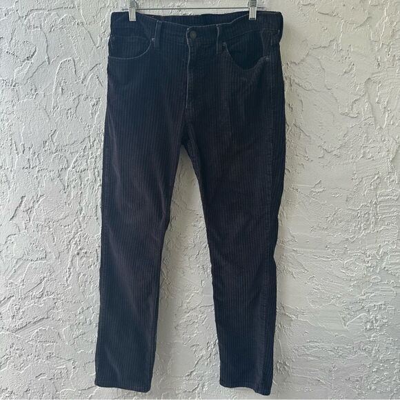 LEVIS Corduroy Pants Men 34/32 Straight Trouser Black - Picture 1 of 6